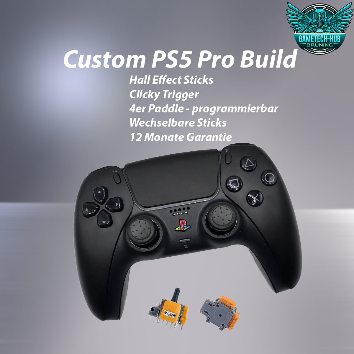 PS5 DualSense Custom Controller | HALL EFFEKT Sticks | Clicky Trigger | 4er Paddle